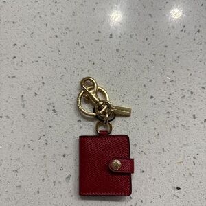 Coach Burgundy Leather Keychain Wallet